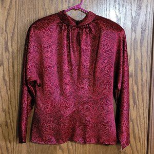 Levanté Red print silk top